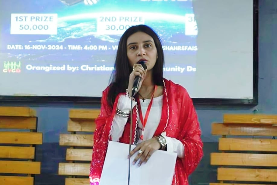 Enthusiastic CYCD member speaking at a community event